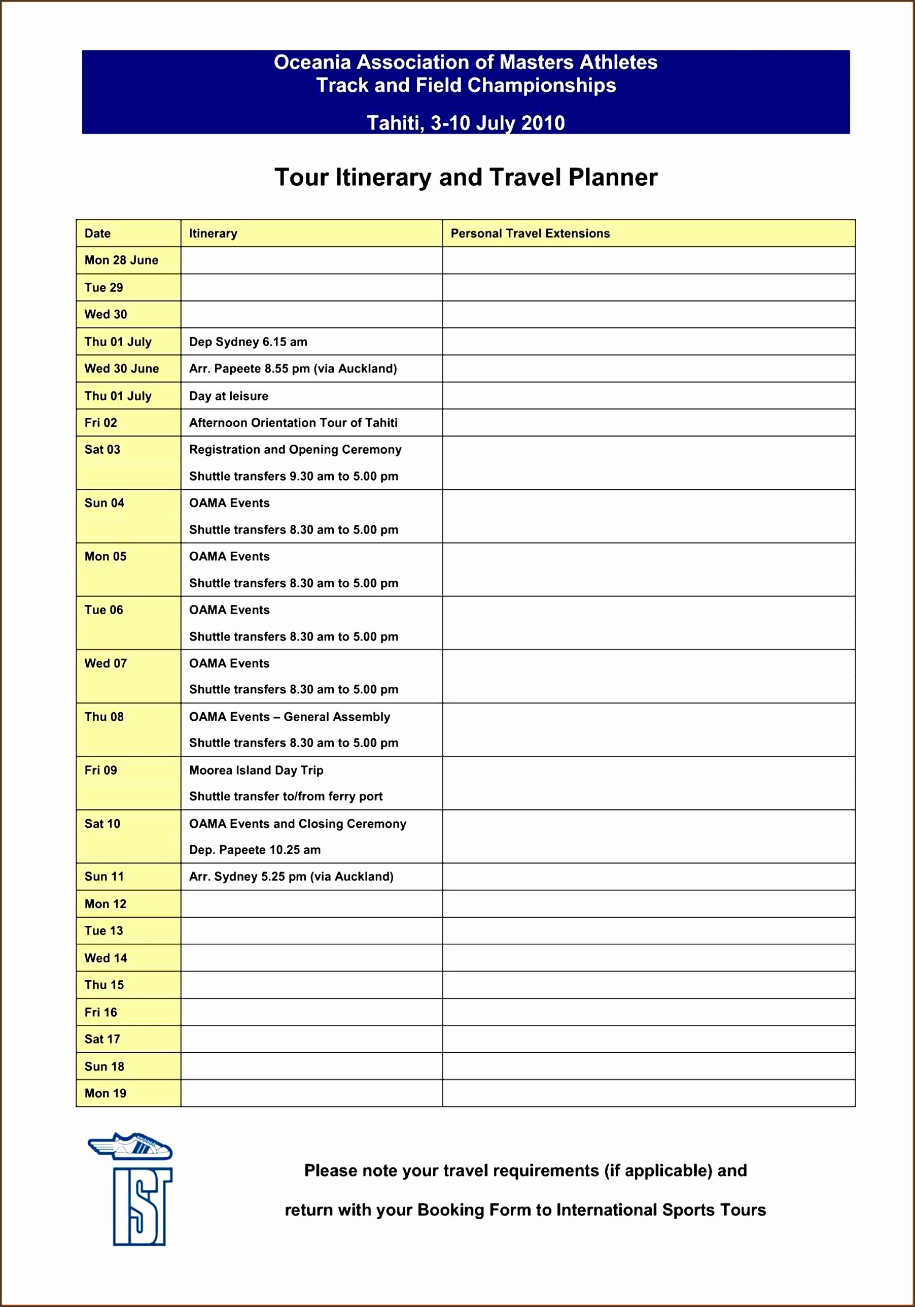 Trip Planner Template Excel Best Of 5 Download Free 5 Day Trip Planner Sampletemplatess