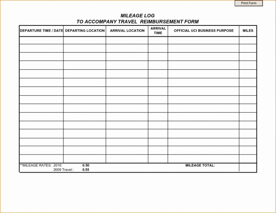 Trip Sheet for Truck Driver Beautiful Free Printable Mileage Logs Irs Log Template