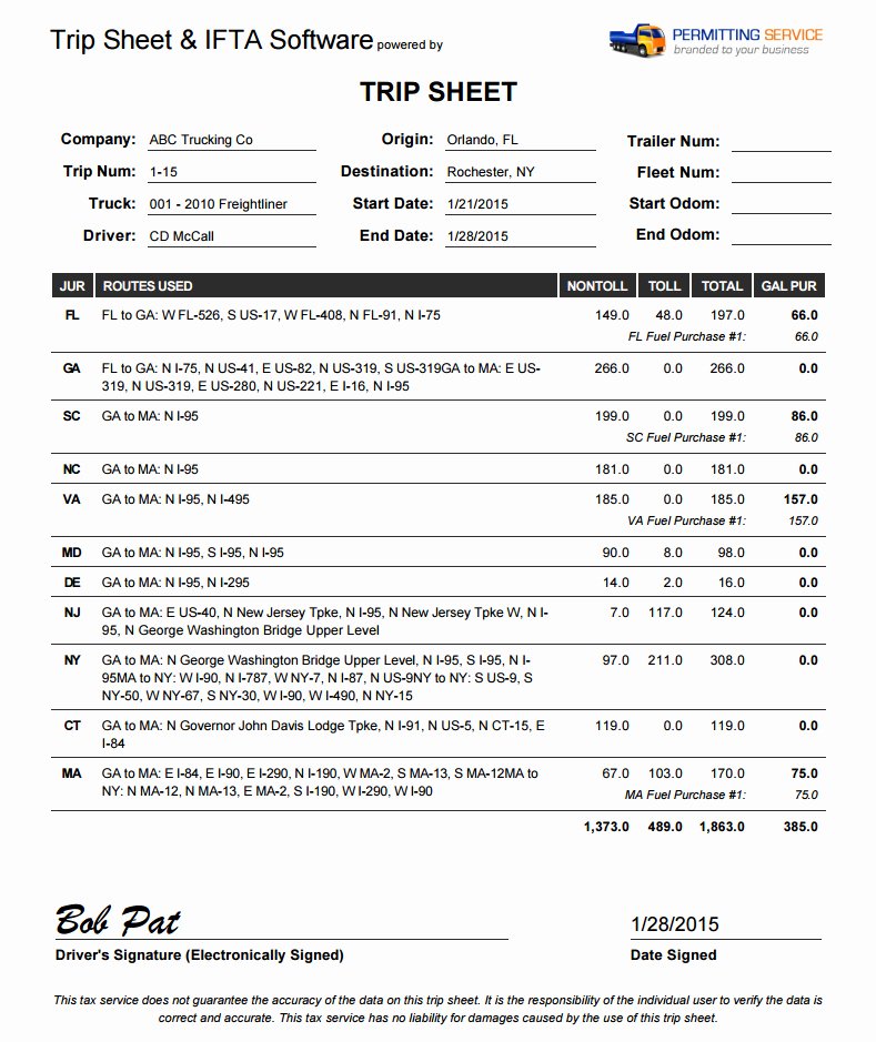 Trip Sheets for Truck Drivers Best Of Trip Sheet software for Permitting Services &amp; Providers