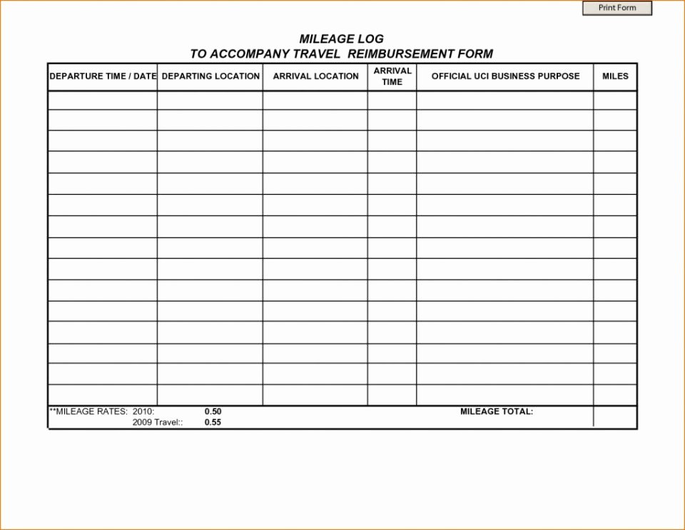 Trip Sheets for Truck Drivers Luxury Free Printable Mileage Logs Irs Log Template