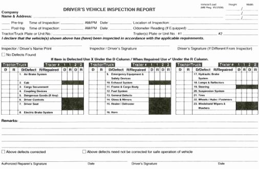 Trip Sheets for Truck Drivers New Tractor Trailer