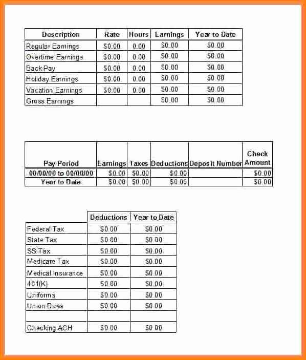 Truck Driver Pay Stub Template Fresh 6 Truck Driver Payroll Template