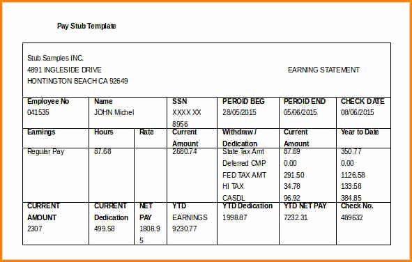 Truck Driver Pay Stub Template Inspirational 6 Truck Driver Pay Stub Template