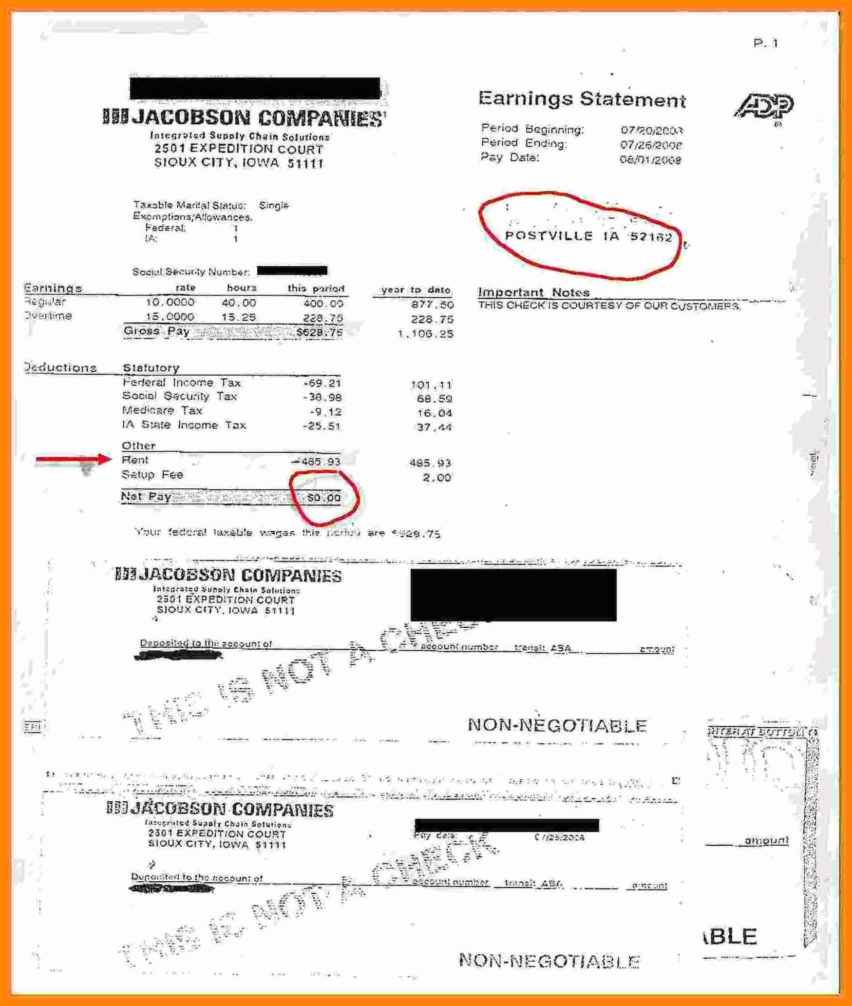 Truck Driver Pay Stub Template New 9 Fake Adp Pay Stubs