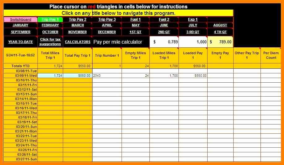 Truck Driver Pay Stub Template Unique 9 Truck Driver Payroll Template