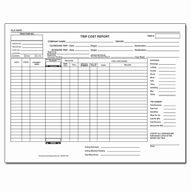 Truck Drivers Trip Sheet Template Lovely Truck Driver Trip Report Template