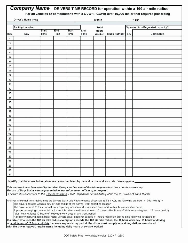 Truck Drivers Trip Sheet Template Lovely Umd Timesheets