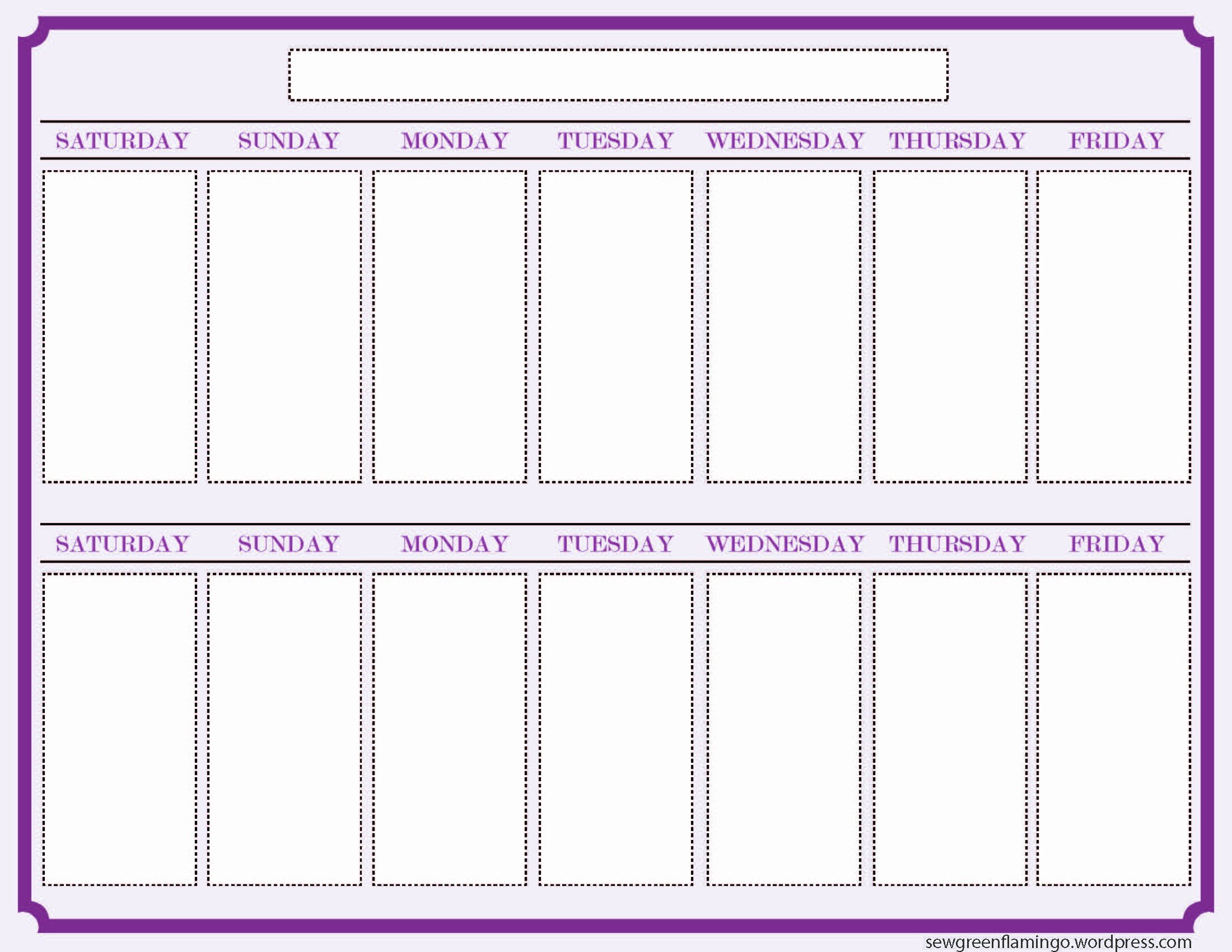 Two Week Calendar Template Luxury Getting organized 2 Week Planner