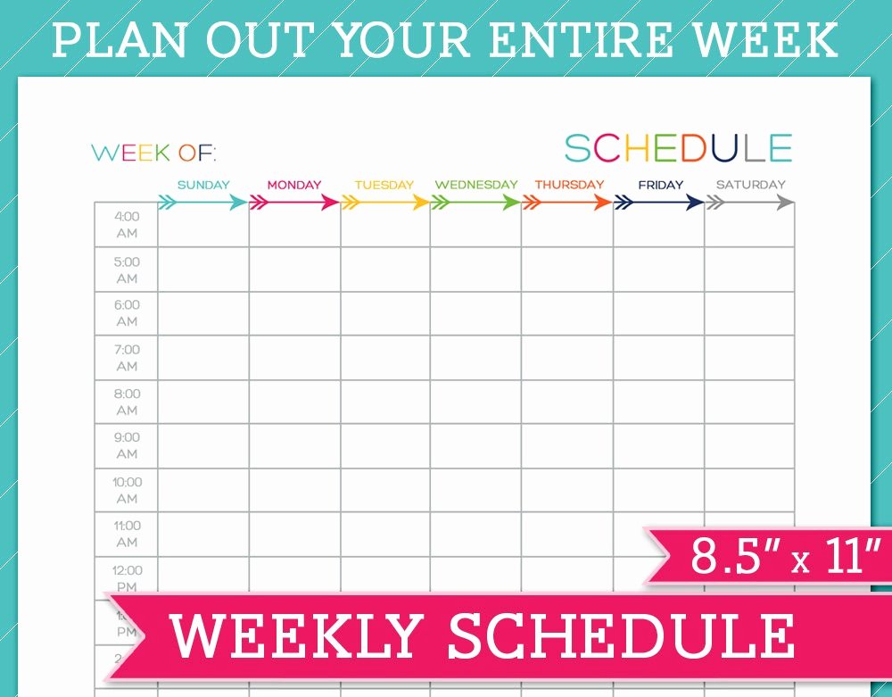 Two Week Calendar Template New Weekly Schedule Template