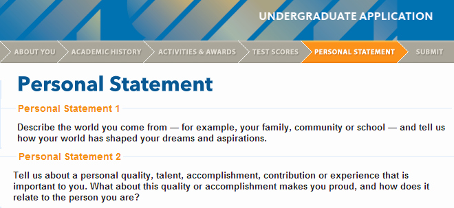 Uc Application Personal Statements Awesome Uc Application Ii Personal Statements