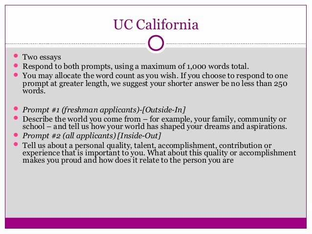 Uc Personal Statement Sample Essays Awesome Uc Application Essay Prompts Fall 2011