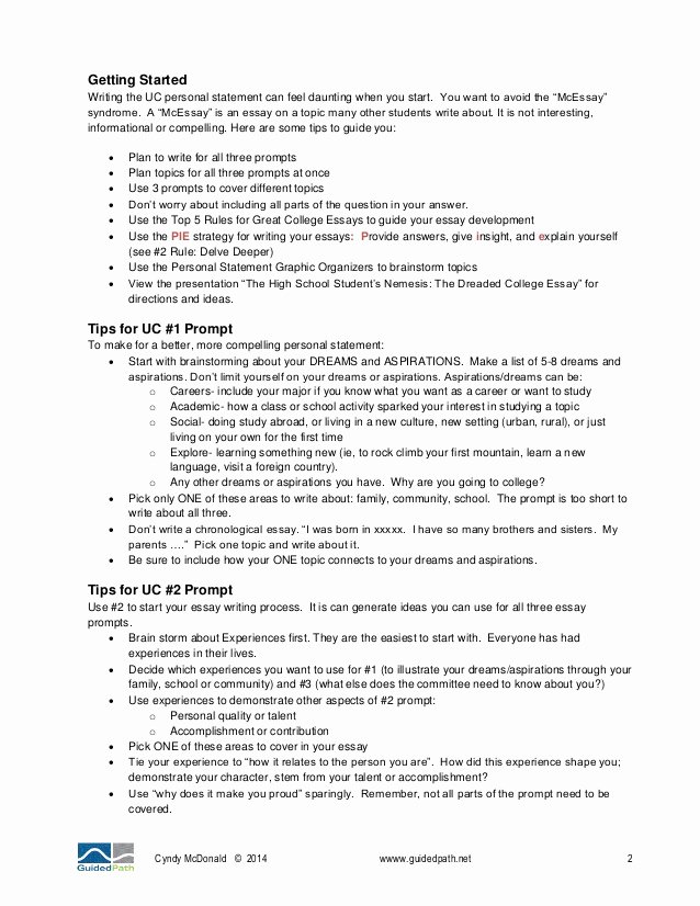 Uc Personal Statement Sample Essays Fresh 2014 University Of California Application Tips Part 2