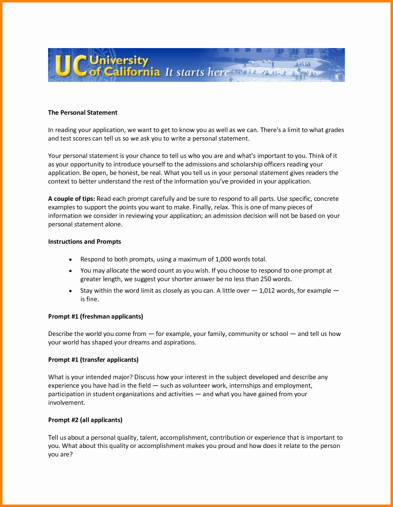 Uc Personal Statement Sample Essays Lovely 10 Uc Personal Statement Examples