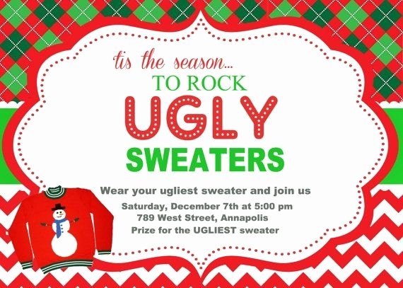 Ugly Sweater Invitation Template Free Awesome Ugly Sweater Invitation Template Free