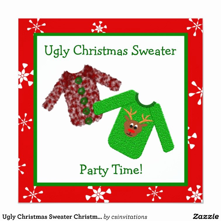 Ugly Sweater Invitation Template Free Best Of Ugly Christmas Sweater Christmas Party Invitations
