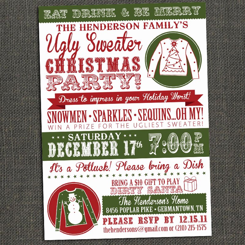 Ugly Sweater Invitation Template Free Best Of Ugly Sweater Party Invitation Template Free