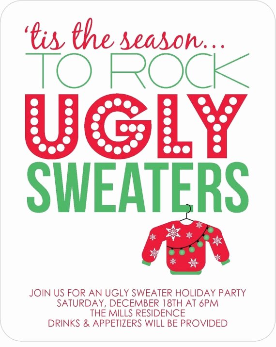 Ugly Sweater Invitation Template Free Lovely Items Similar to Ugly Sweater Party Invitations Set Of