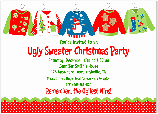 Ugly Sweater Invitation Template Free New Crazy Christmas Sweater Party Invitations