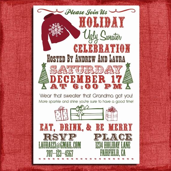 Ugly Sweater Invitation Template Free New Holiday Christmas Ugly Sweater Party Invitation 4x6