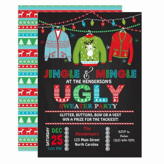Ugly Sweater Invitation Template Free Unique Tacky Ugly Sweater Christmas Party Invitation