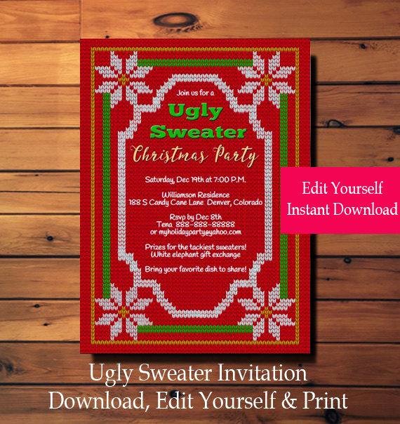 Ugly Sweater Invitation Template Free Unique Ugly Sweater Invitation Ugly Sweater Party Invitation