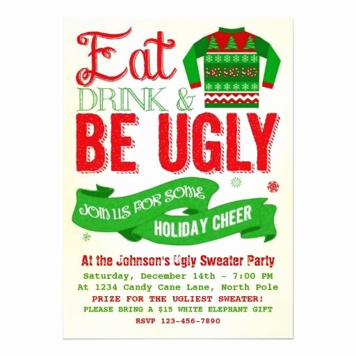 Ugly Sweater Party Invitation Template Free Awesome Ugly Sweater Christmas Party Holiday Invitation