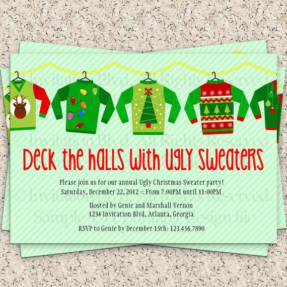 Ugly Sweater Party Invitation Template Free Beautiful Unavailable Listing On Etsy