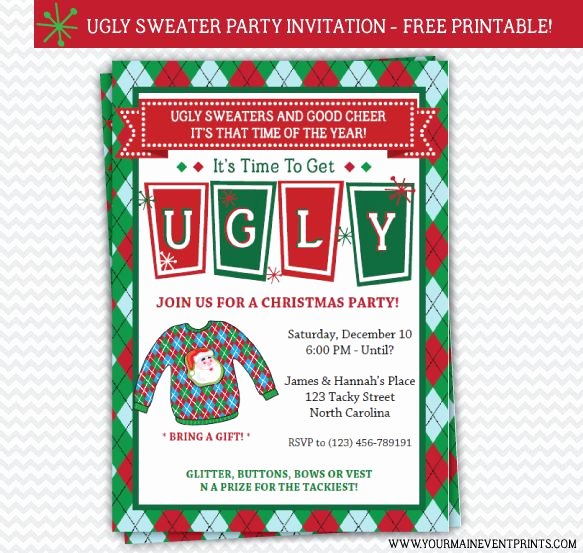 Ugly Sweater Party Invitation Template Free Fresh 13 Best Images About Ugly Sweater Party On Pinterest