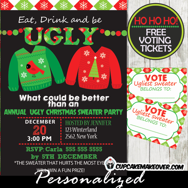 Ugly Sweater Party Invitation Template Free Fresh Tacky Sweater Party Invitations &amp; Voting Ballots