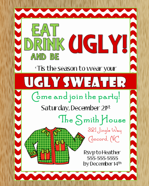 Ugly Sweater Party Invitation Template Free Fresh Ugly Christmas Sweater Invitation 2 On Storenvy