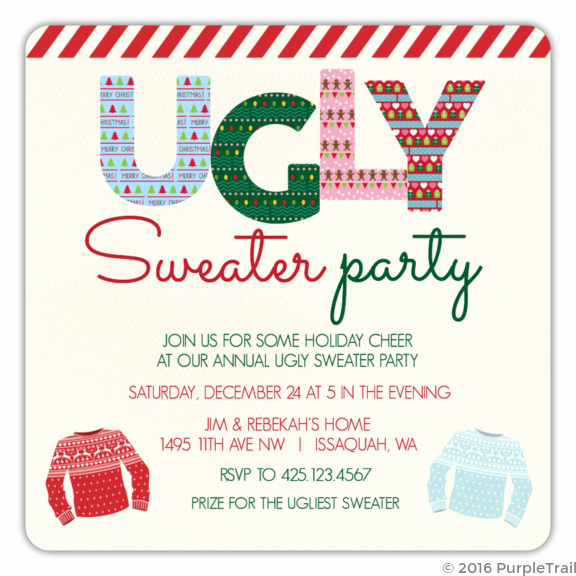 Ugly Sweater Party Invitation Template Free Inspirational Ugly Pattern Striped Tape Ugly Sweater Party Invitation