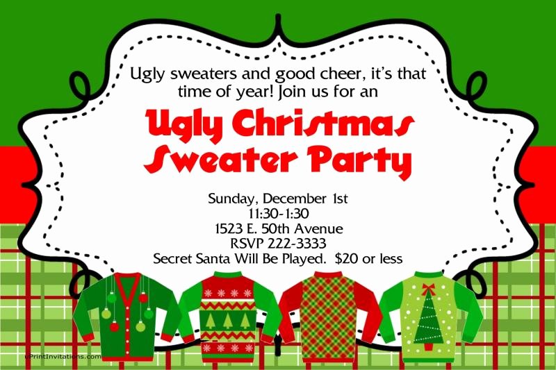 Ugly Sweater Party Invitation Template Free Luxury A Ugly Sweater Christmas Party by Uprintinvitations On Zibbet