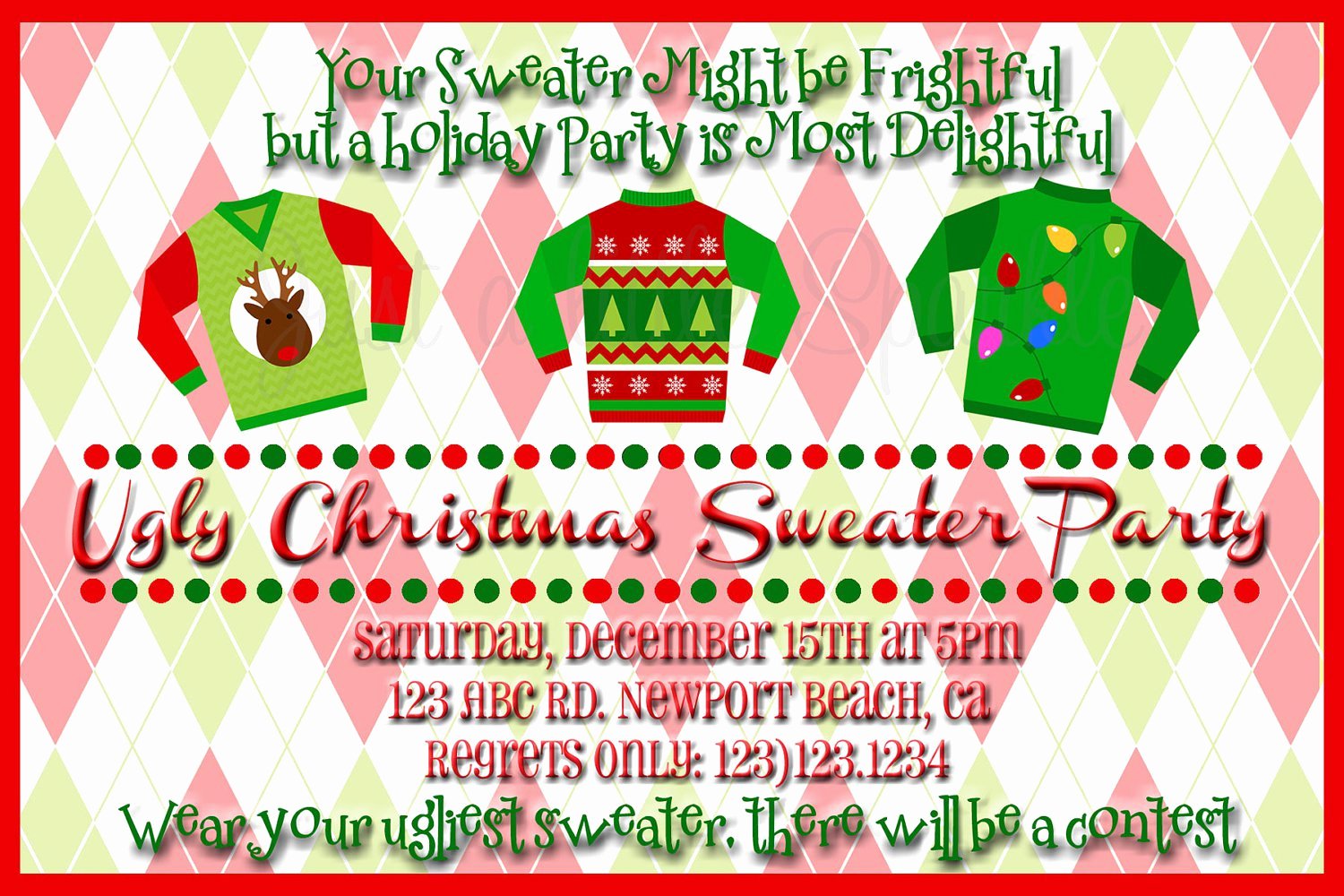 Ugly Sweater Party Invitation Template Free Unique Ugly Christmas Sweater Party Flyer Invitation Templates