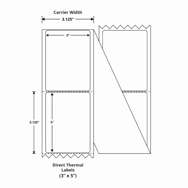 Uline Premium Laser Labels New Premium 3&quot; X 5&quot; Direct thermal Fanfold Labels