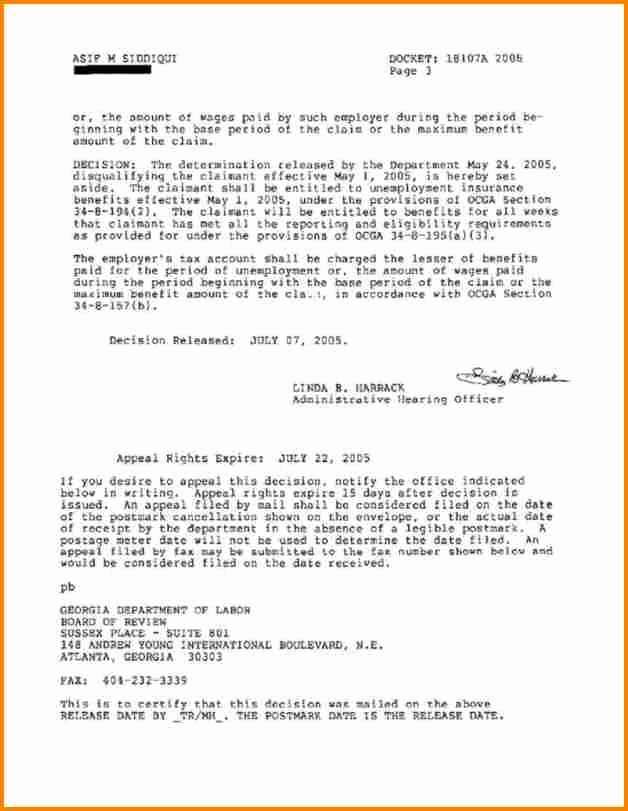 Unemployment Appeal Letter Inspirational 5 Employer Unemployment Appeal Letter Sample