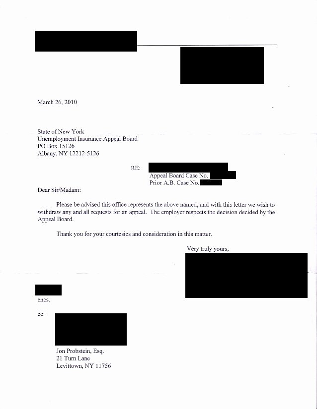 Unemployment Appeal Letter Unique A Lawyer S Blog Jon Michael Probstein Esq November 2010