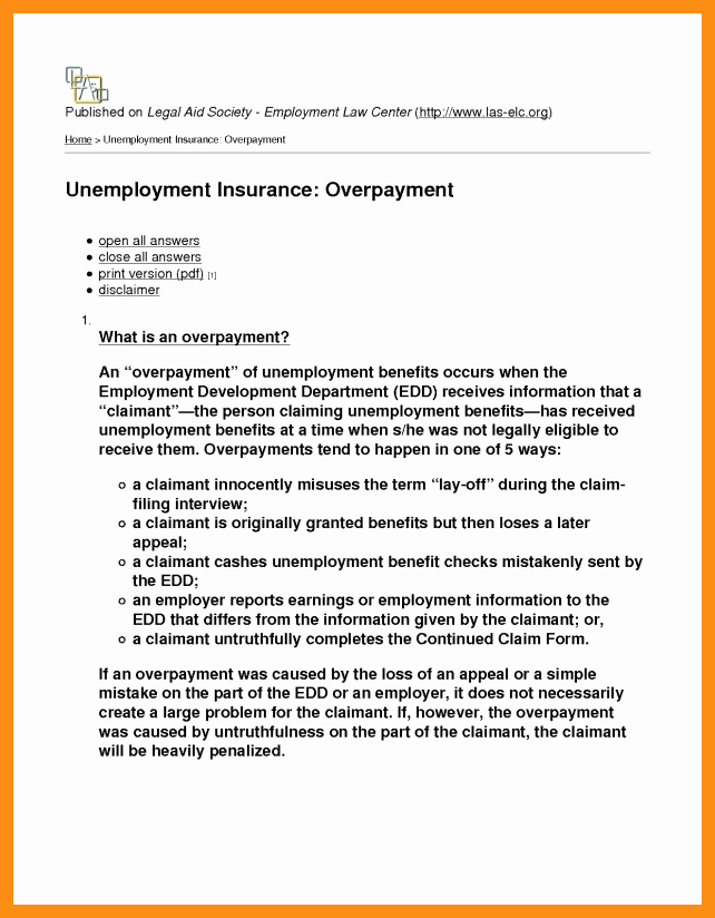 Unemployment Letter Template Unique 9 10 Edd Appeal Letter Sample