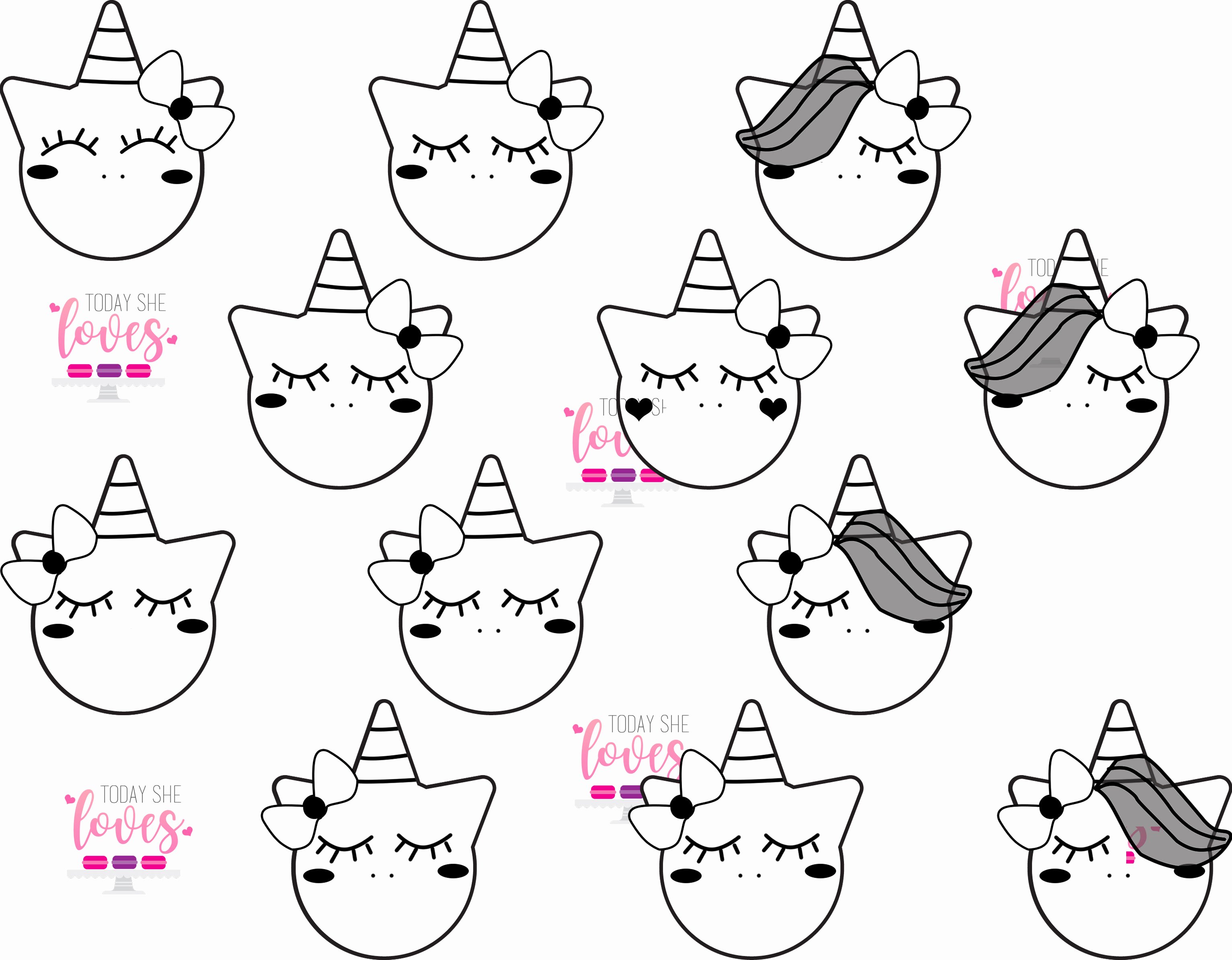 Unicorn Macaron Template Beautiful Kawaii Unicorn Macaron Template today She Loves