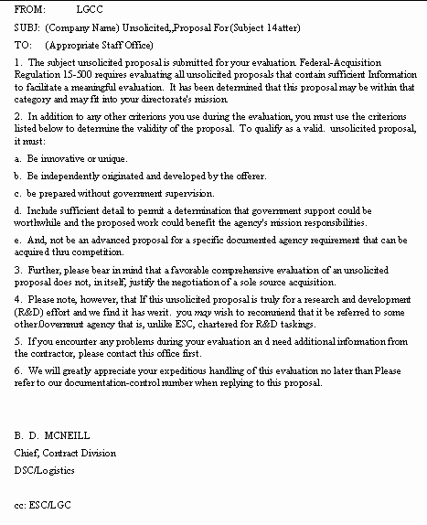 Unsolicited Proposal Sample Luxury Air Intelligence Agency Instruction 64 102 18 February