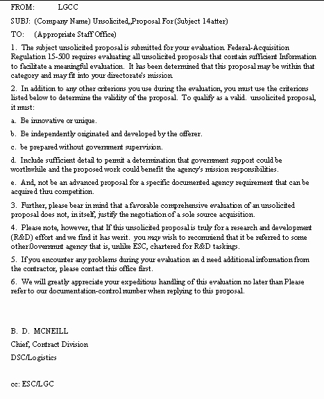 Unsolicited Proposal Sample Luxury Air Intelligence Agency Instruction 64 102 18 February