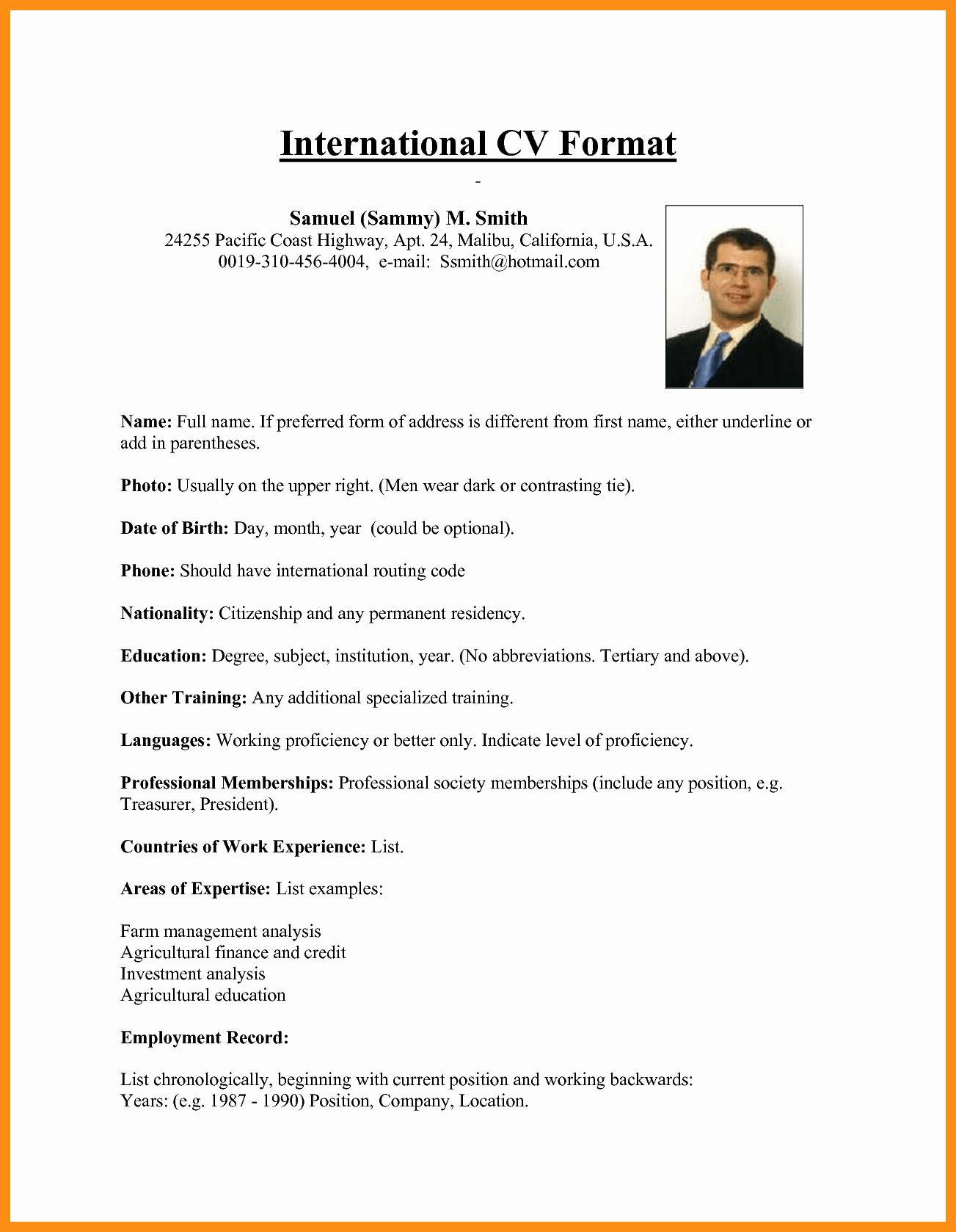 Us-style Resume Inspirational American Style Resume Template