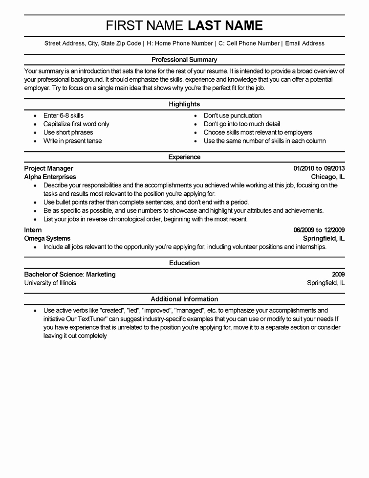 Us-style Resume New Us Resume Template