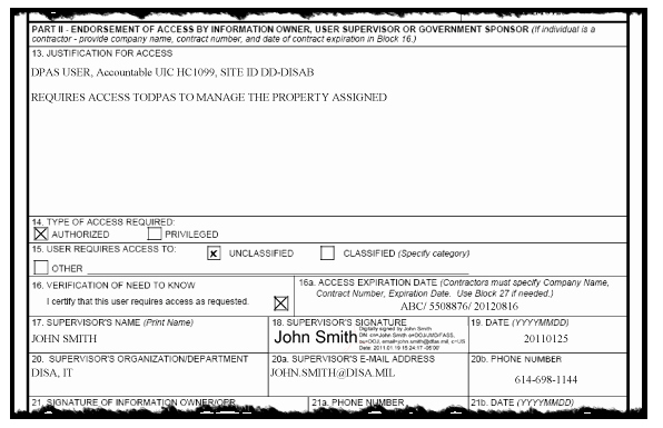 User Access Request form Template Beautiful Dd form 2875 Information and Instructions