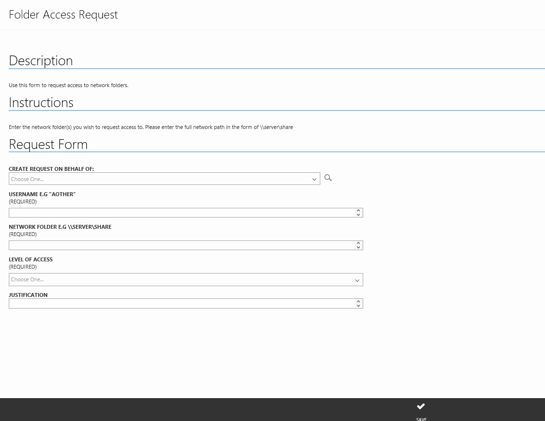 User Access Request form Template Elegant Scsm