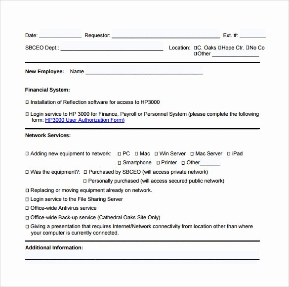 User Access Request form Template Inspirational Sample Puter Service Request form 12 Download Free