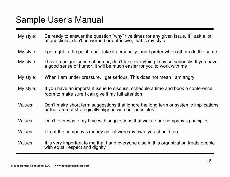 User Guide Sample Inspirational Users Manual