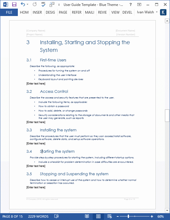 User Guide Sample Lovely User Guide Templates 5 X Ms Word