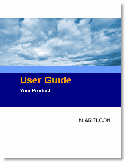 User Guide Sample New Sample Cover Page Template