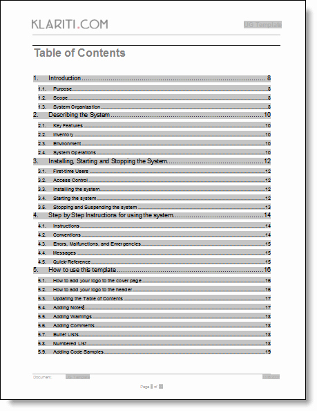 User Guide Sample Unique User Guide Template – Download Ms Word Templates and Free