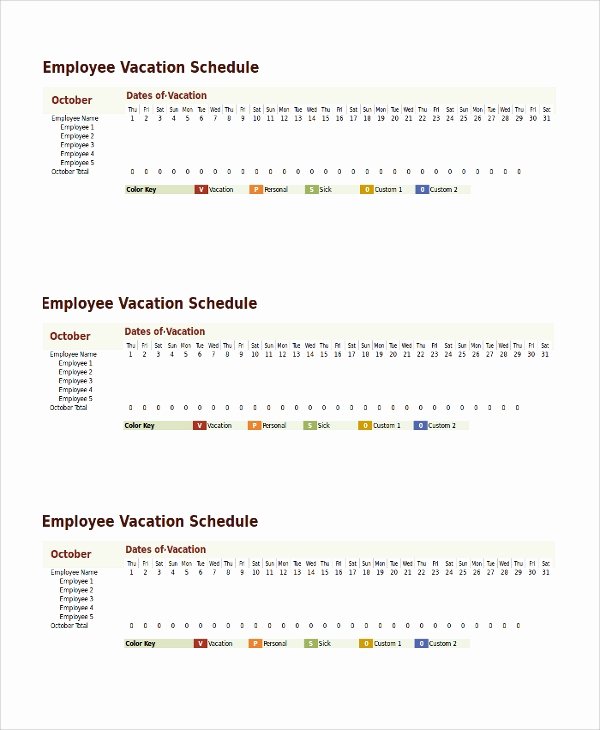 Vacation Policy Template Beautiful Sample Vacation Schedule Template 8 Free Documents